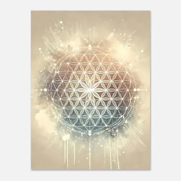 Boho Flower of Life Meditation Poster Positive Energy Sacred Geometry Canvas Painting Spiritual Wall Art Living Room Home Decor