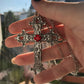 Gothic Big Zircon Cross Necklace Unisex Y2K Irregular Goth Large Cross Pendant Necklaces  for Men Women Couple Necklace Jewelry