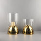 Geometric Metal Glass Menorah Candelabrum Candlestick Gold Semicircle Candle Holders Home Decoration Accessories Centerpieces