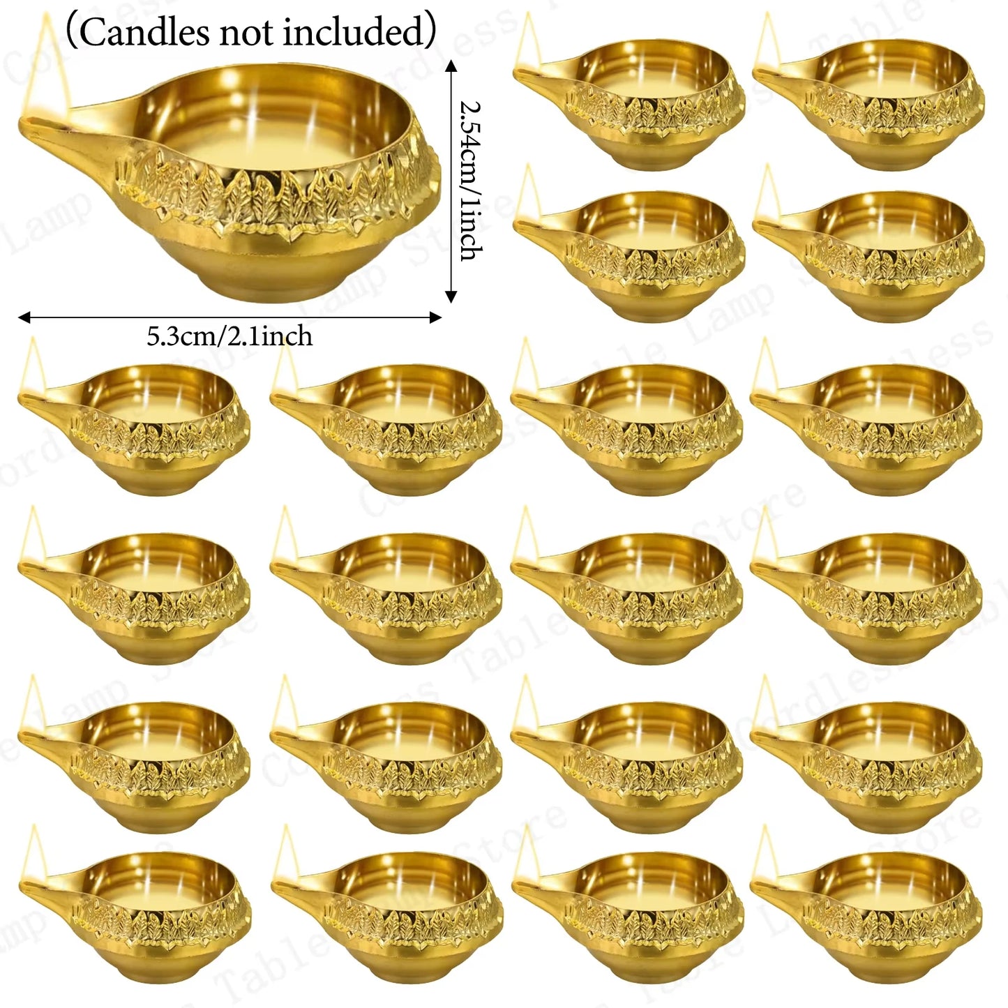 4-50Pcs  Diya Brass Oil Lamp Copper Butter Lamp Holder Traditional Indian Oil Lamp For Puja Kuber Indian Diwali Gifts