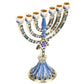 Holder Centerpiece Christmas Decorations Hanukkah Holdersticks Blue Jewish Menorah