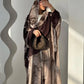 Women Abaya Scarf 2 Piece Set Cardigan Dress Dubai Eid Muslim Print Morocco Kaftan Party Jalabiya Vestidos Largos Arab Long Robe