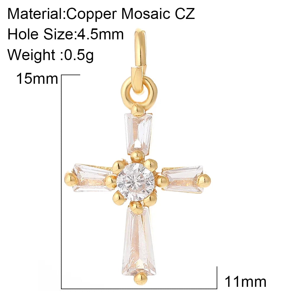 Goth Cross Chrams for Jewelry Making Supplies Golden Angel Charm Stainless Steel Long Chain Dijes Diy Necklace Earring Bracelet