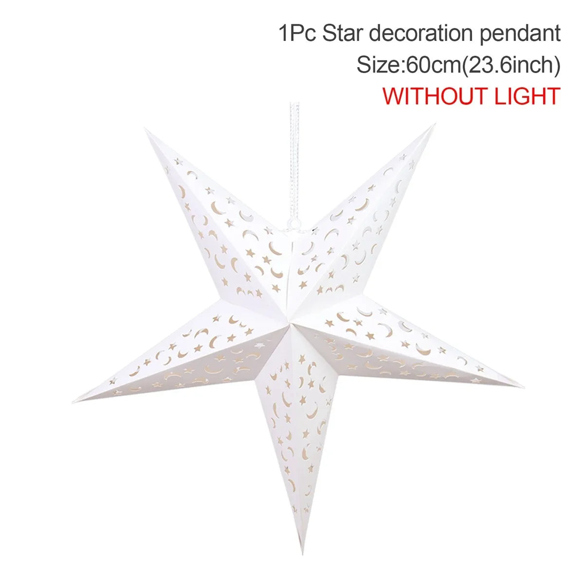 30-75cm Hollow Star Hanging Pendant Eid Mubarak Ramadan Decor 2025 Christmas Decor For Home Islamic Muslim Party Ramadan Kareem