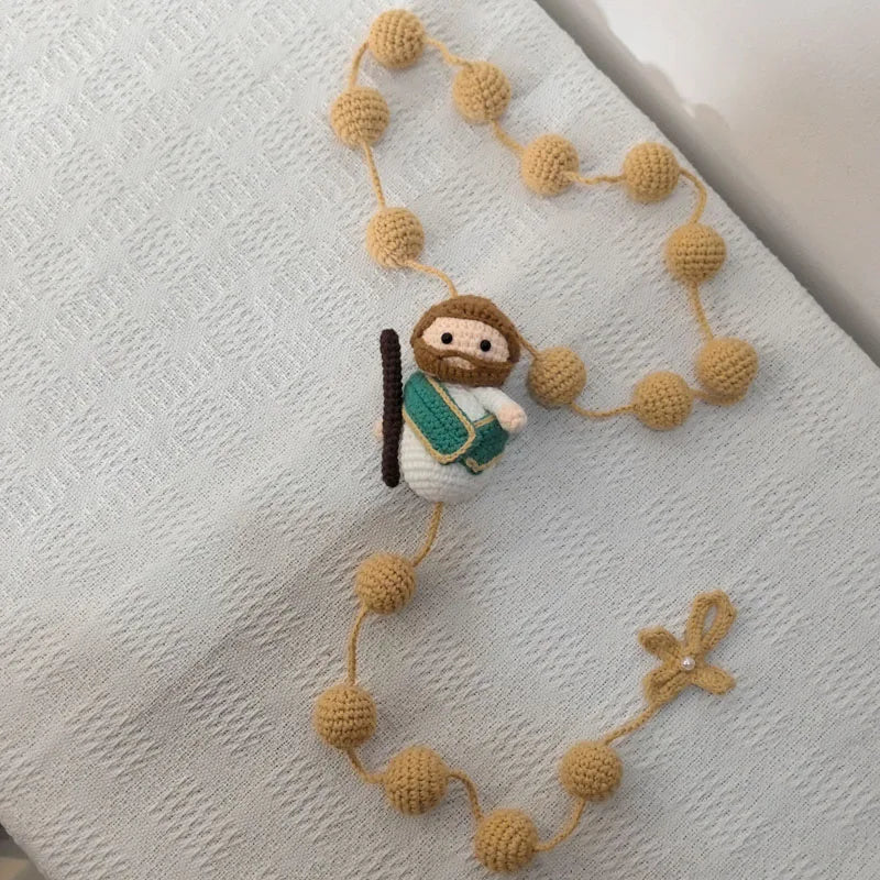 Handmade Christening Baptism wedding engagement Communion birthday Bridal Rosary with Saint Christmas Gift Home Decoration