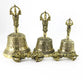 Nepalese Handmade Brass Bell Copper Handheld Gong Five-Pronged Bronze Bell Buddhist Ceremony Handbell for Meditation And Yoga