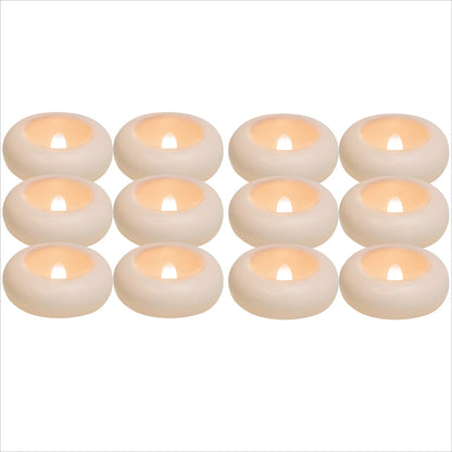 12/24 Pack Waterproof Flameless Floating Tealights Candle Electric Flickering LED Candles For Wedding Party Pool&SPA Home Decor