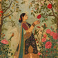 Retro Traditional Indian Woman Lady in The Garden Animals Pattern Poster Canvas Painting Wall Art Pictures Home Interior Decor