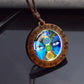 7Chakra Symbol Necklace Yoga Meditation Glass Dome Vintage Wooden Pendant Rope Chains Necklace Women Men Indian Buddhism Jewelry