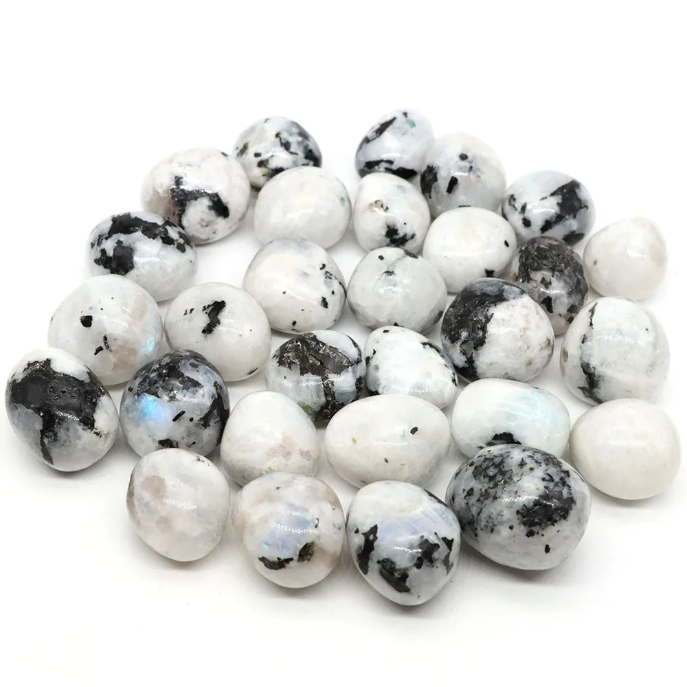 Natural Tumbled Stones Bulk Polished Moonstone Rocks Gemstones Assorted Healing Crystals for Home Garden Tank Aquarium Decor