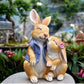 Pastoral Simulation Animal Resin Rabbit Couple Ornament Outdoor Garden Balcony Figurines Crafts Courtyard Accessories Decoration