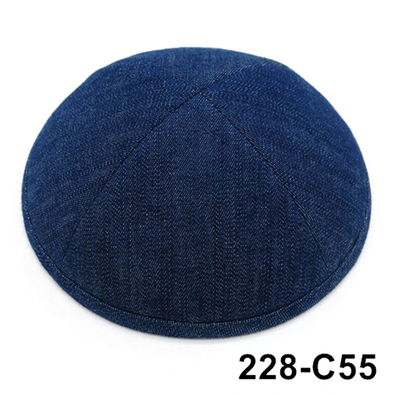 GIU 19cm Jewish Jean Denim Kippo Hats Caps Skullies Beaniest Kipa Yarmulke Kippah Dome For Wedding And Events