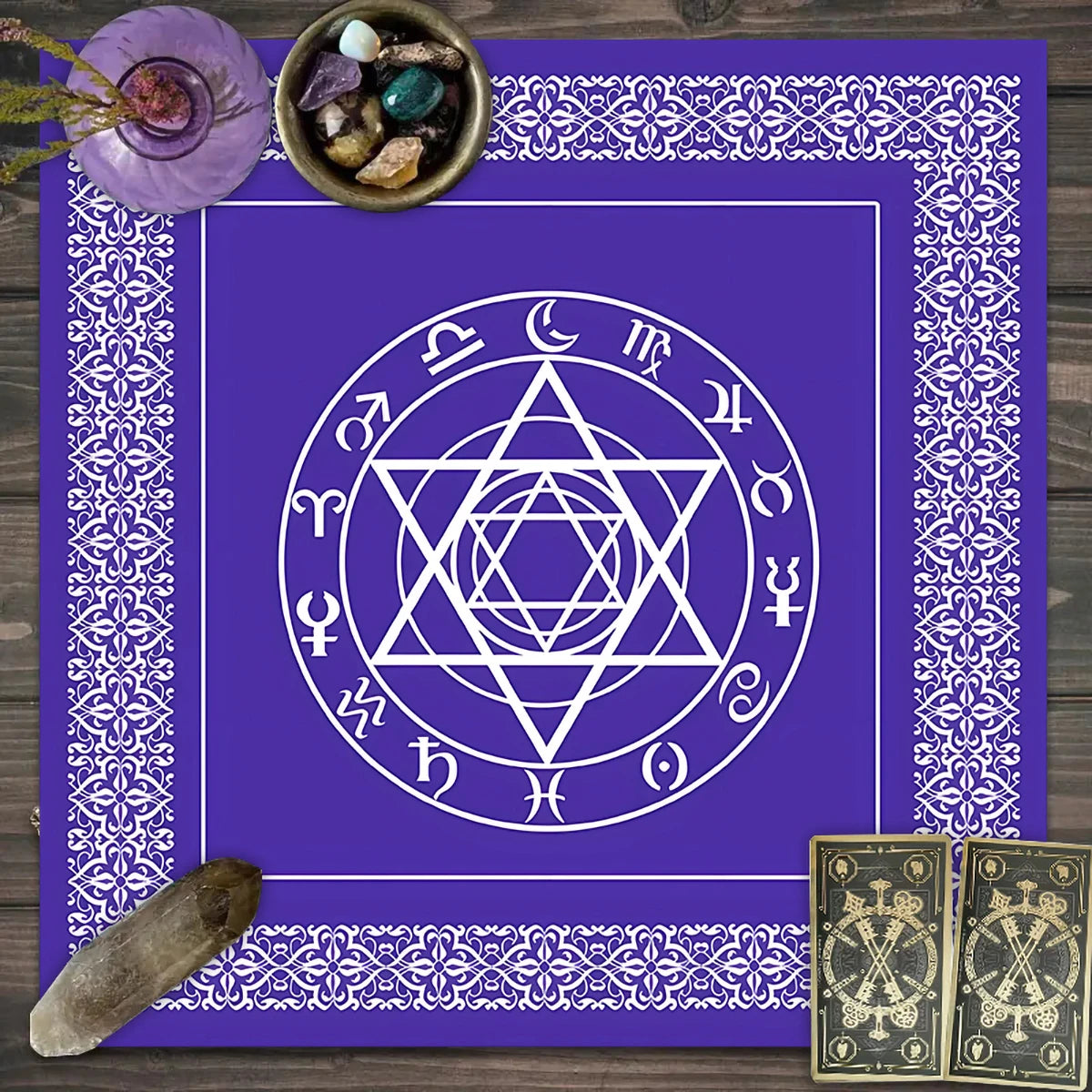 1pc Tarot card tablecloth, mysterious rune astrology altar cloth, witchcraft cabin decoration tablecloth, card game tablecloth