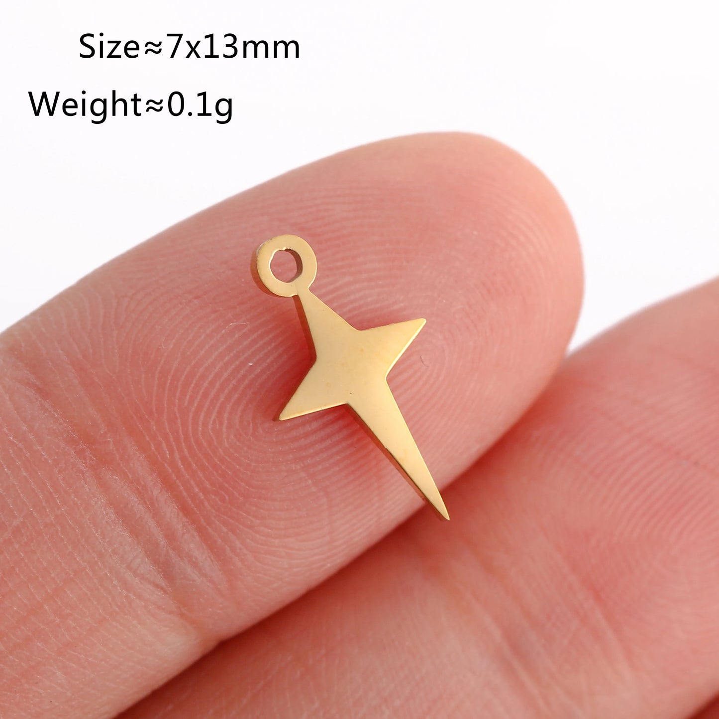 5PCS/Lot Celestial Mini Star Charms Stainless Steel Pentagram/Astral/Meteor/Moon Pendant DIY for Earring Bracelet Jewelry Making