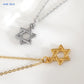 Simple Hollow Star of David Hexagram Choker Necklace for Men Women Gold Color Stainless Steel Chain Necklaces Jewish Jewelry