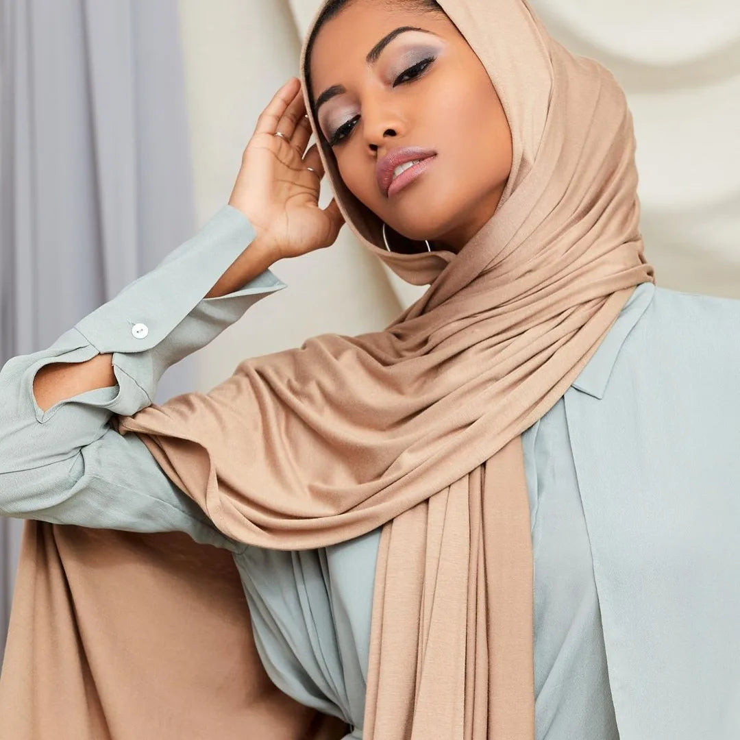 Premium Modal Cotton Jersey Hijab Scarf Muslim Long Shawl Women Plain Soft Turban Tie Head Wraps Africa Female Headband 170x60cm