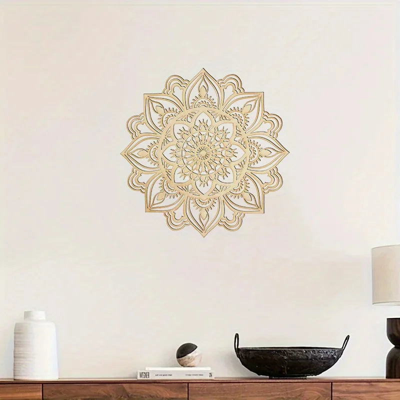 1pc Stunning Moroccan & Indian Themed Metal Wall Art | Mandala Ethnic Bohemian Chic Decor for Living Room
