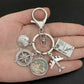 New ideas Earth plane keychain pendant earth compass personality memorial key ring gift for travel lovers