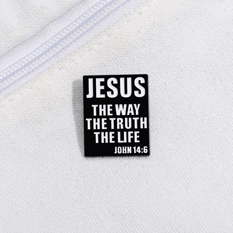 Jesus Brooch Enamel Pins Custom JESUS THE WAY THE TRUTH THE LIFE Brooches for Bag Lapel Badges Fashion Jewelry Accessories Gifts