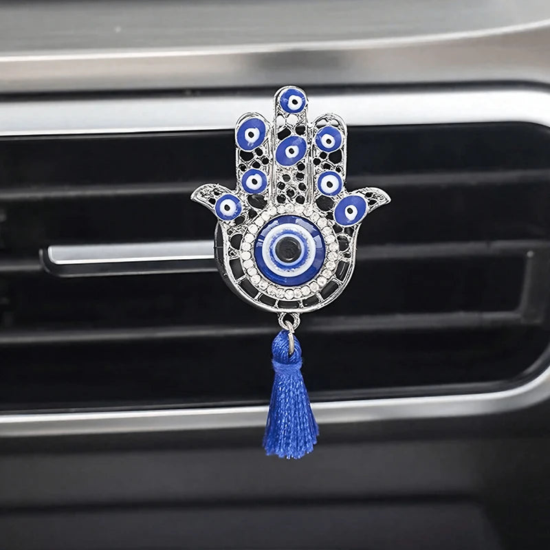 1Pc Evil Eye Car Vent Perfume Holder - Fits All Vents Holds Oils/Fresheners Easy Install Stylish Gift for Car Lovers