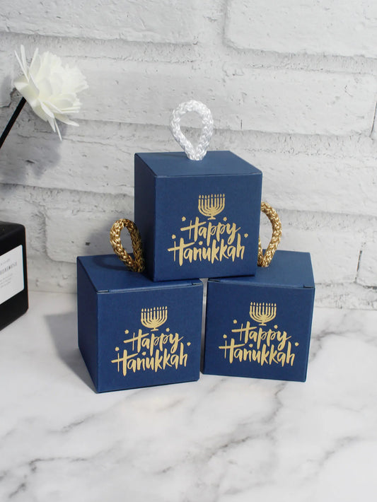 Jewish Hanukkah Square Candy Box, New Year Gift Box, Hanukkah Happy Decoration Gift Box, Gift Atmosphere Candy Box