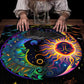 Floral And Sun Tarot Card Tablecloth Altar Cloth Flower Life Spread Tarot Reading Cloth Spiritual Oracle Card Pad