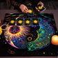 Floral And Sun Tarot Card Tablecloth Altar Cloth Flower Life Spread Tarot Reading Cloth Spiritual Oracle Card Pad