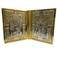 Vintage Gold Plated Orthodox Bible Cover with Enamel Holy Icons for Church Liturgy Home Altar Prayer Devotion Christian Gift Dec