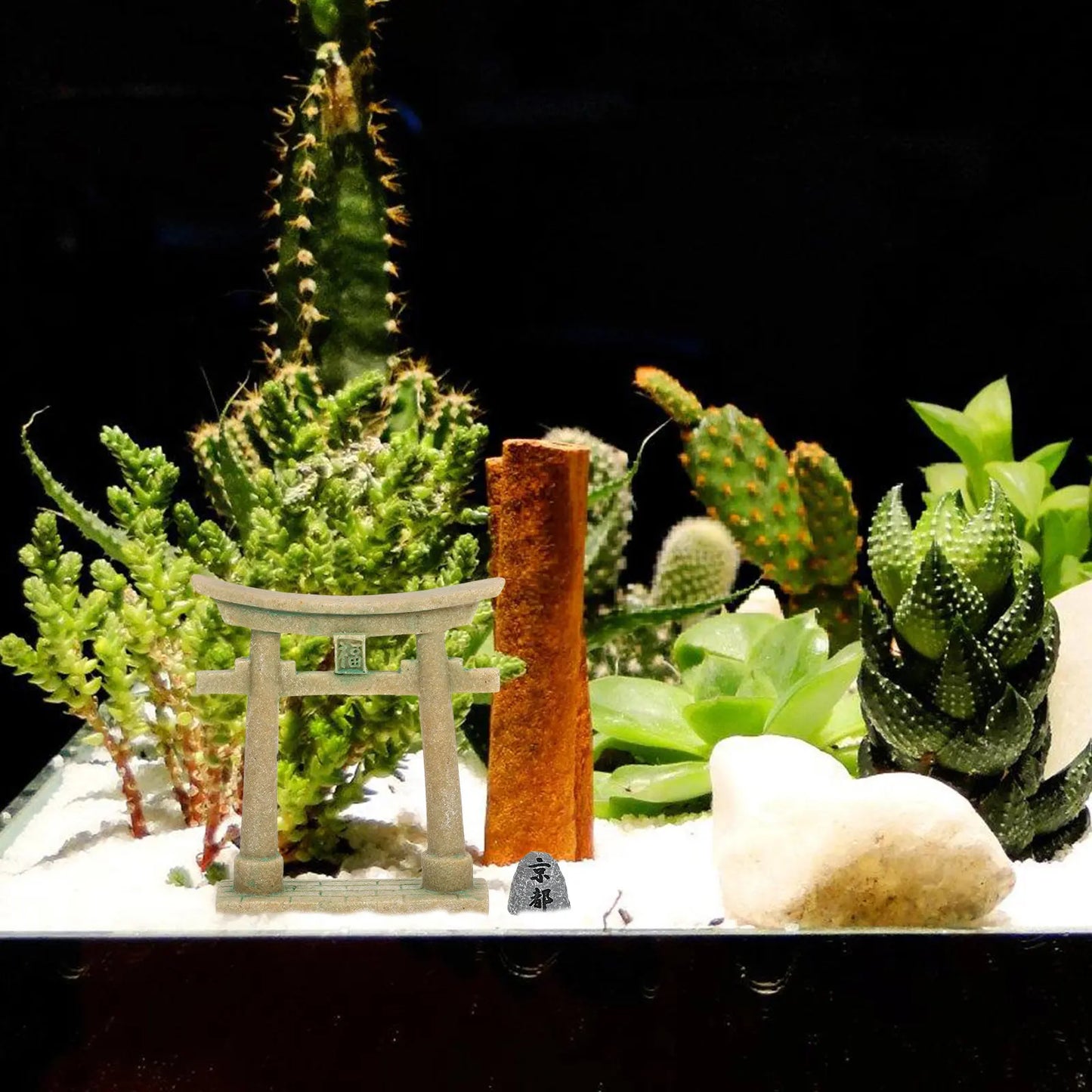 Miniature Japanese Torii Gate Resin Shinto Shrine Aquarium Decor for Fish Tank Bonsai Garden Zen Landscape Micro Terrarium