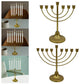 Table Jewish Candlestick Holder Wide Sturdy Base Hanukkah Decoration Menorah for Shelf Cabinet Fireplace Living Room Desk