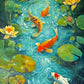 Asian Japanese Zen Tranquility Natural Aesthetics Koi Carp Art Poster Canvas Printing Living Room Bedroom Home Wall Decoration