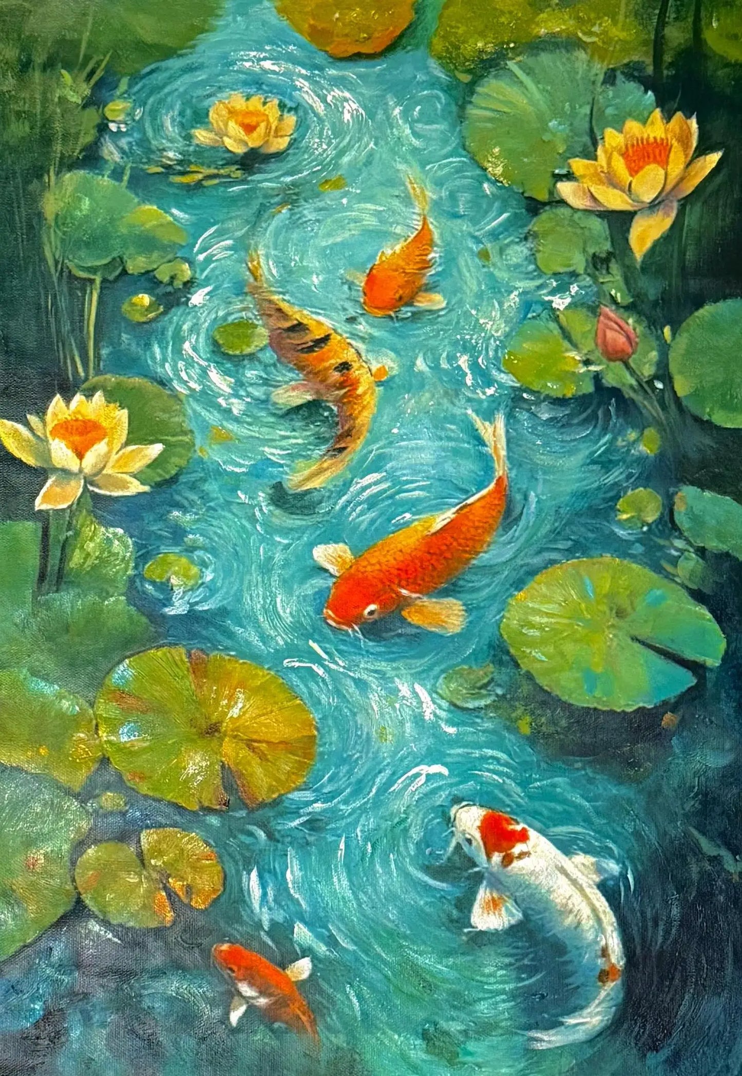 Asian Japanese Zen Tranquility Natural Aesthetics Koi Carp Art Poster Canvas Printing Living Room Bedroom Home Wall Decoration