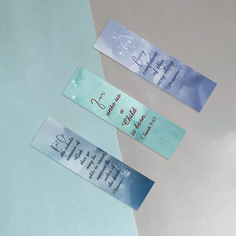 30Pcs Watercolor Bible Bookmarks for Teens Perfect for Classroom Home School DIY Crafts Reading Fun Educational Accessories