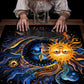 Floral And Sun Tarot Card Tablecloth Altar Cloth Flower Life Spread Tarot Reading Cloth Spiritual Oracle Card Pad