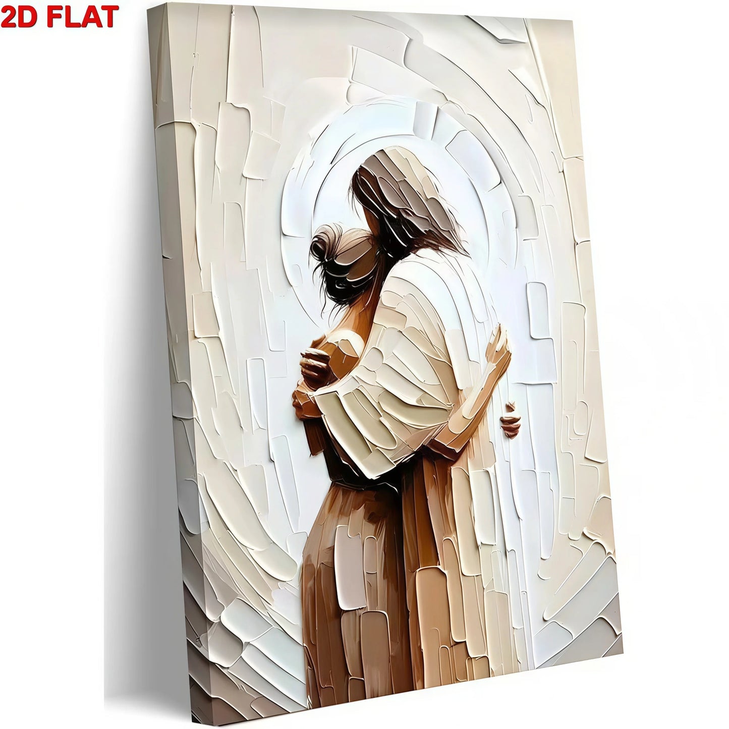2D 1PC Wrapped Canvas Painting Jesus hugging woman in his arms theme wall art interior framed painting