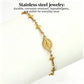 Vintage Virgin Mary Bracelet For Women Prayer Beads Jewelry Stainless Steel Cross Accessories Bracelet Religion Hand Gifts