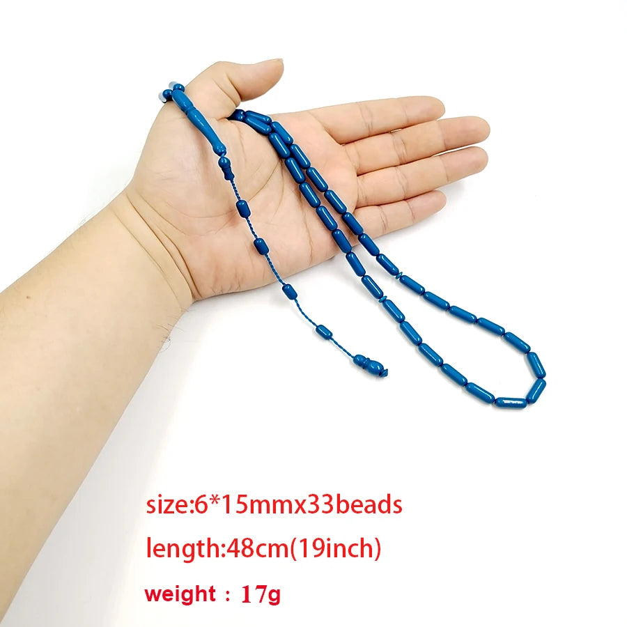 Tasbih Men Bakelat blue Beige prayer Beads bracelet eid ramadan gift accessories Turkish fashion Misbaha