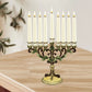 Hanukkah Menorah Hand Painted Candlestick Sturdy Base Tabletop 9 Branches Candle