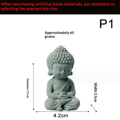 Chinese Style Buddha Statue Cute Little Monk Figurines Fish Tank Moss Landscaping Zen Oriental Aesthetic Garden Decoration〔Nest〕