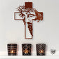 Metal Cross Wall Art Decor, Religious Home Sign Hanging for Living Room Office