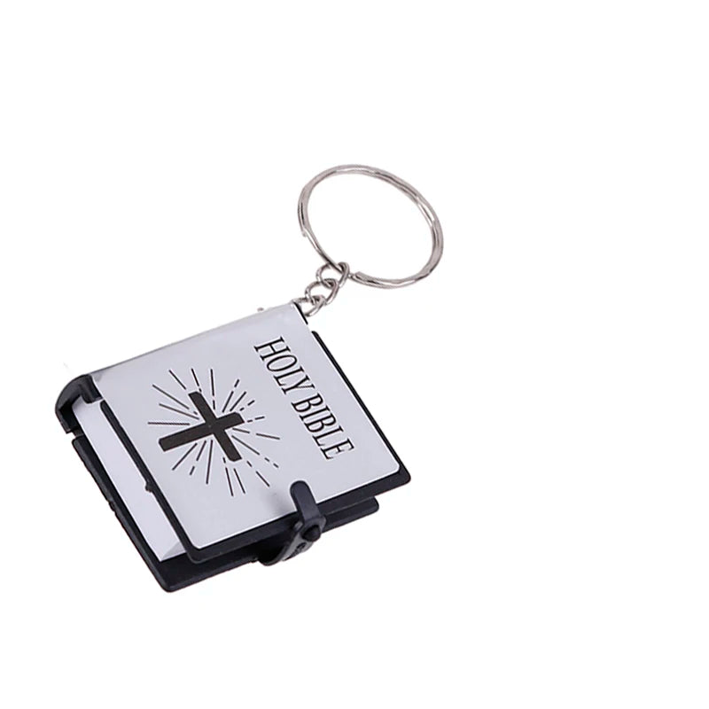 Mini HOLY Bible Keychain Religious Christian Jesus Cross Key Chain Keyring