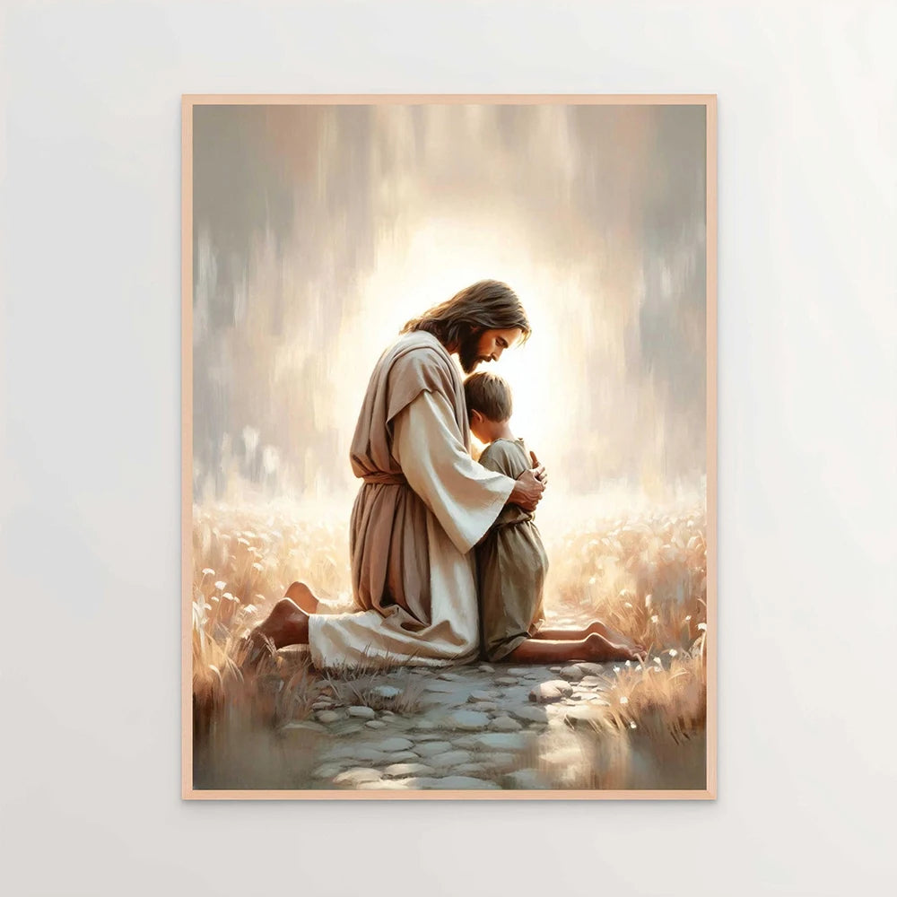Jesus Christ Canvas Postres Christian Jesus Portrait Wall Art Print Poster I Will Walk with Christ LDS Bible Verse Gift Poster