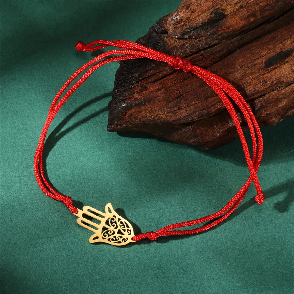 Skyrim Amulet Hamsa Hand of Fatima Bracelets on Hand Gold Color Women's Bracelet Stainless Steel Islamic Lucky Jewelry Gift 2026