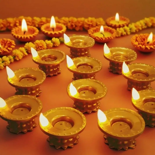 75STO-LED Diwali Diya 24 Pcs Water Sensor Lights, Waterproof Flameless Tea Lights For Home, Temple Pooja, Return Gift
