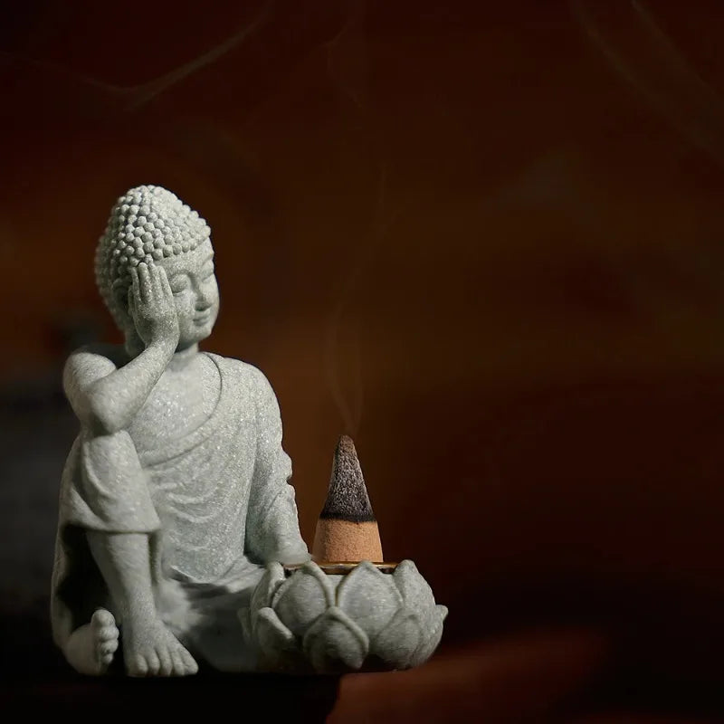 Green Sand and Gravel Buddha Statue Ornaments Creative Zen Crafts Fish Tank Aquarium Landscaping Chinese Tea Pet Home Decoration