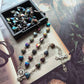 QIGO Vintage Rosary Necklace Acrylic Heart Beads Strand Long Cross Pendant Religious Prayer Jewelry