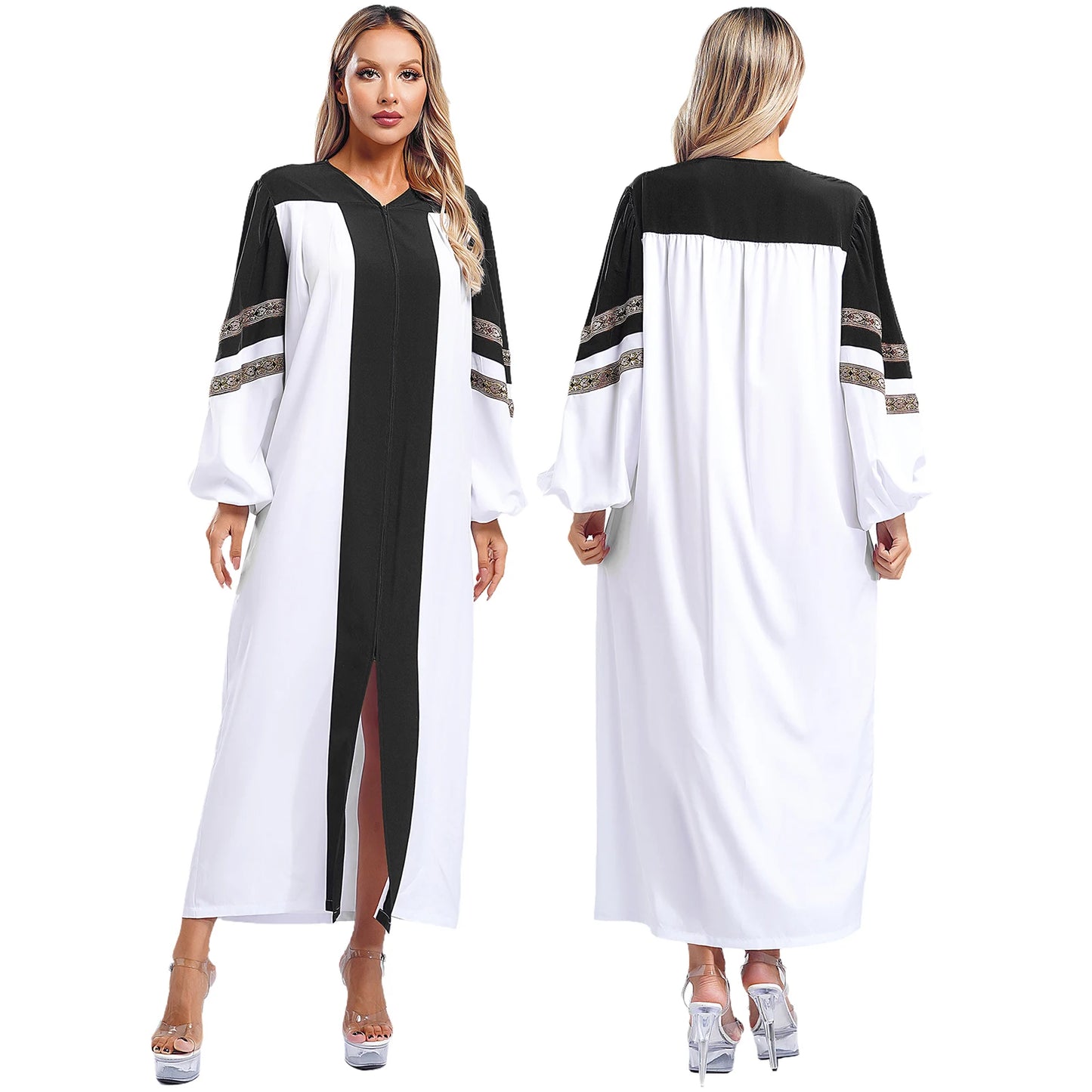 Women Church Clergy Robe Baptism Confirmation Officiant Costume Priest Preacher Dresses Choir Performance Praise Worship Dress