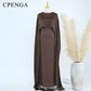 Ramadan 2 Piece Muslim Women Set Dubai Modest Abaya Islam Abayas Femme Elegant Arabic Clothing Fashion Turkey Solid Outfit 2025