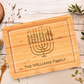 Personalized Family Name Hanukkah Cutting Board Custom Engraved Charcuterie Board Perfect Jewish Holiday Gift for Families