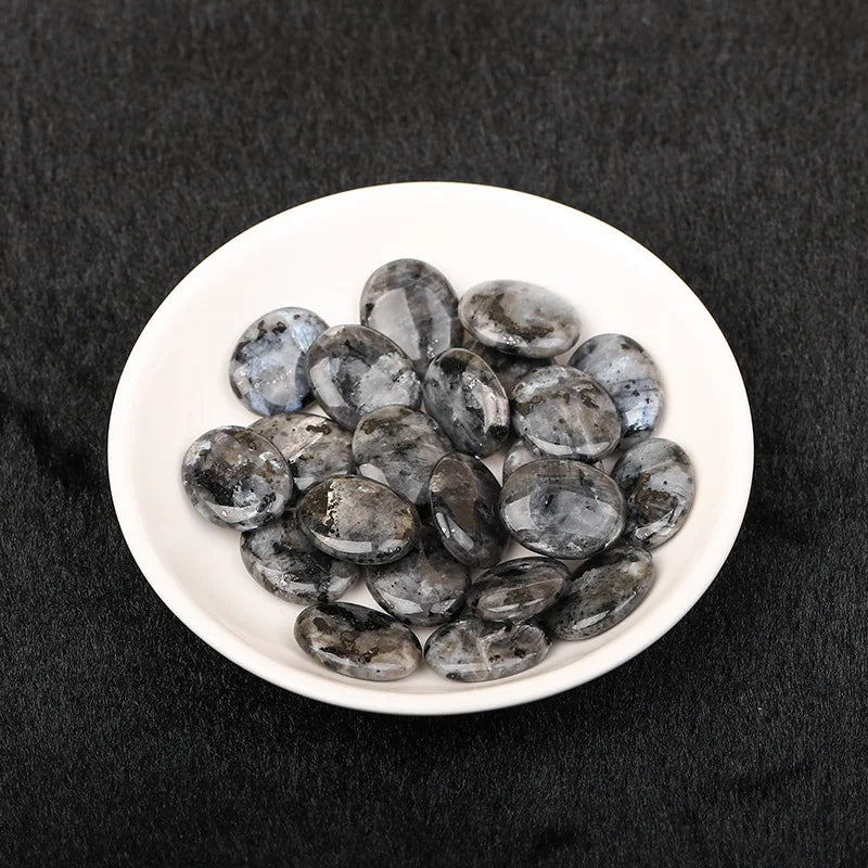 JH18-1 5/10Pcs Natural Crystal Palm Stone, 2cm Oval Shaped Raw Gemstone for Handheld Worry Stone Reiki Healing Massage Decor